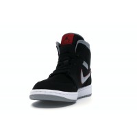 Jordan 1 Mid Black Particle Grey Gym Red