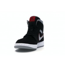 Jordan 1 Mid Black Particle Grey Gym Red