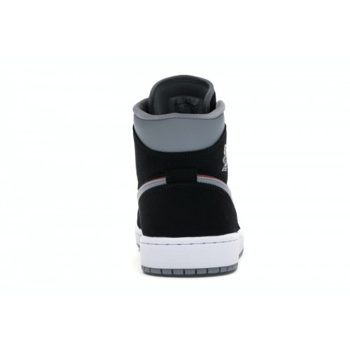 Air Jordan 1 Mid Black Grey - мужская сетка размеров