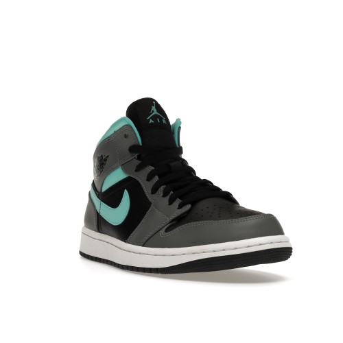 Кроссы Jordan 1 Mid Grey Aqua - мужская сетка размеров
