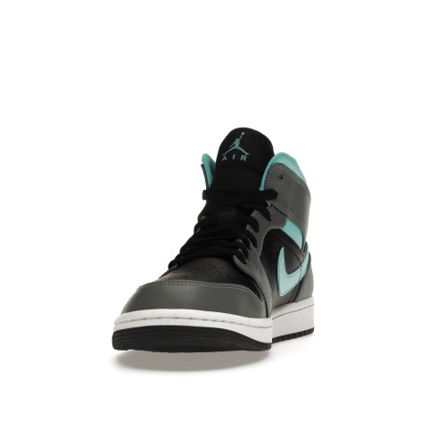 Кроссы Jordan 1 Mid Grey Aqua - мужская сетка размеров