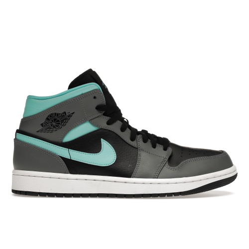 Кроссы Jordan 1 Mid Grey Aqua - мужская сетка размеров