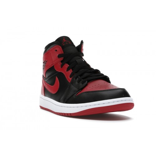 Кроссы Jordan 1 Mid Banned (2020) - мужская сетка размеров