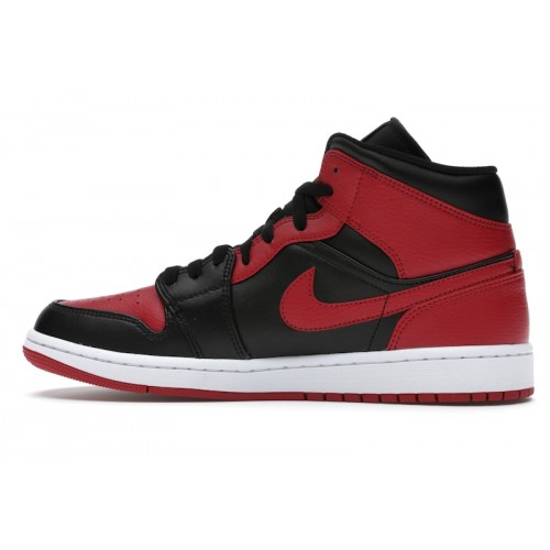 Кроссы Jordan 1 Mid Banned (2020) - мужская сетка размеров