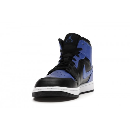 Кроссы Jordan 1 Mid Hyper Royal Tumbled Leather - мужская сетка размеров