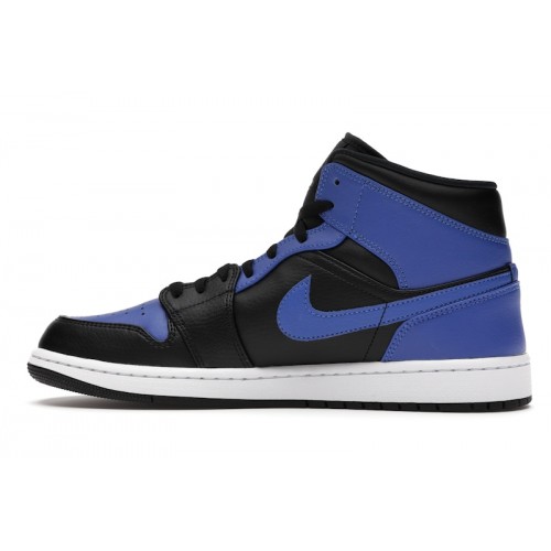Кроссы Jordan 1 Mid Hyper Royal Tumbled Leather - мужская сетка размеров