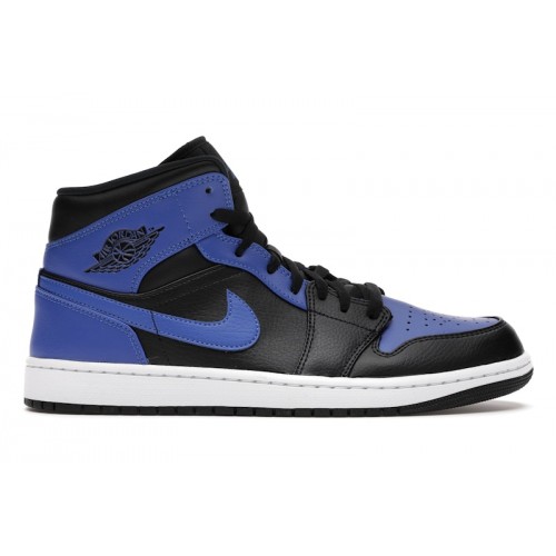 Кроссы Jordan 1 Mid Hyper Royal Tumbled Leather - мужская сетка размеров