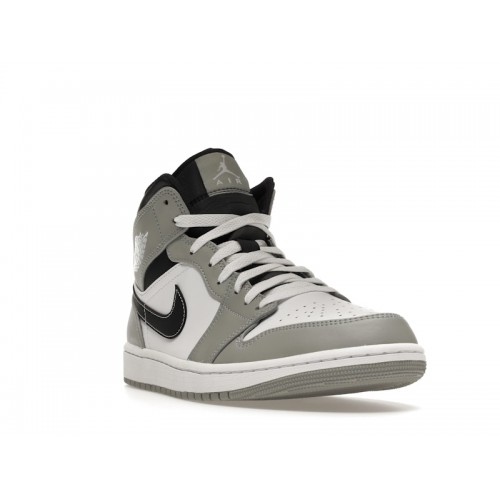 Кроссы Jordan 1 Mid Light Smoke Grey Anthracite - мужская сетка размеров