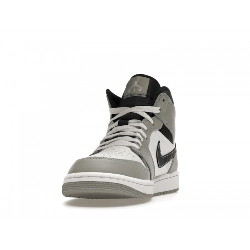 Кроссы Jordan 1 Mid Light Smoke Grey Anthracite - мужская сетка размеров