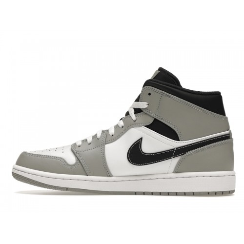 Кроссы Jordan 1 Mid Light Smoke Grey Anthracite - мужская сетка размеров