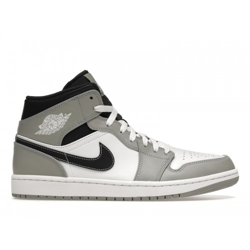 Кроссы Jordan 1 Mid Light Smoke Grey Anthracite - мужская сетка размеров