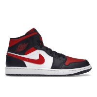 Кроссовки Jordan 1 Mid White Black Red (2022)