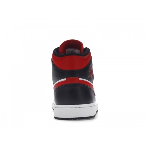 Кроссы Jordan 1 Mid White Black Red (2022) - мужская сетка размеров