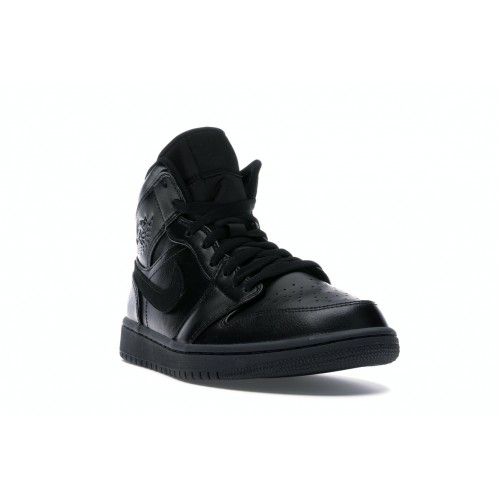 Кроссы Jordan 1 Mid Black - мужская сетка размеров