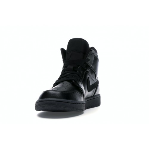 Кроссы Jordan 1 Mid Black - мужская сетка размеров