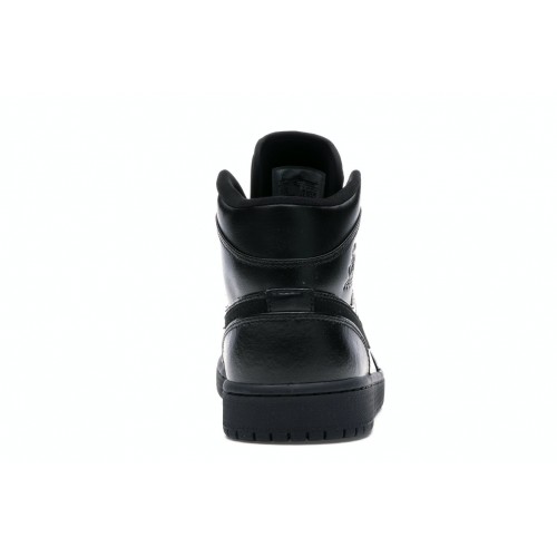 Кроссы Jordan 1 Mid Black - мужская сетка размеров