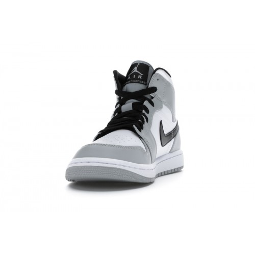 Кроссы Jordan 1 Mid Light Smoke Grey - мужская сетка размеров