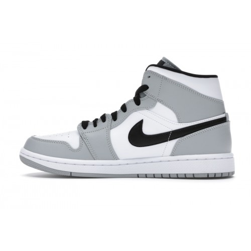 Кроссы Jordan 1 Mid Light Smoke Grey - мужская сетка размеров