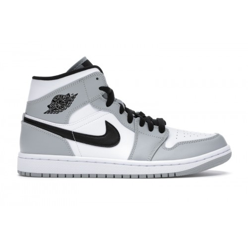 Кроссы Jordan 1 Mid Light Smoke Grey - мужская сетка размеров