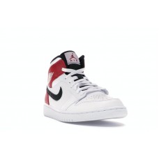Jordan 1 Mid White Black Gym Red