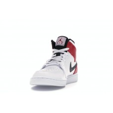 Jordan 1 Mid White Black Gym Red