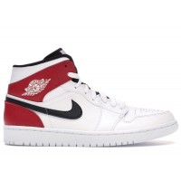 Jordan 1 Mid White Black Gym Red