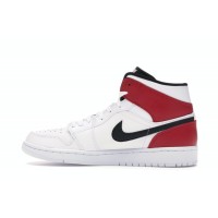 Jordan 1 Mid White Black Gym Red