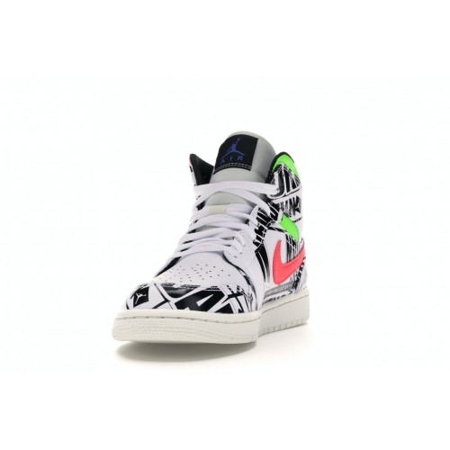 Кроссы Jordan 1 Mid All Over Logos - мужская сетка размеров