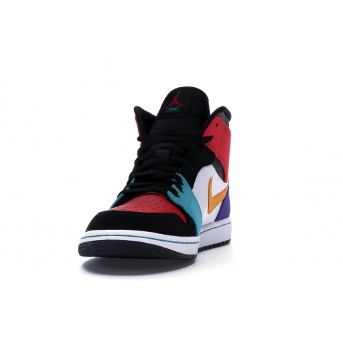 Кроссы Jordan 1 Mid Bred Multi-Color - мужская сетка размеров