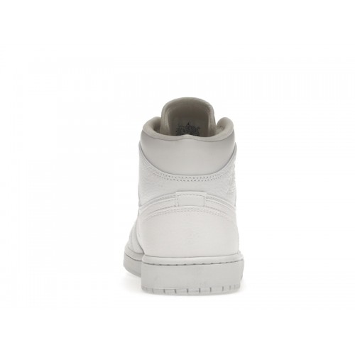 Кроссы Jordan 1 Mid Triple White 2.0 (2020) - мужская сетка размеров