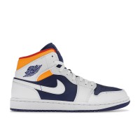 Кроссовки Jordan 1 Mid Royal Blue Laser Orange