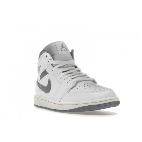 Кроссы Air Jordan 1 Mid Neutral Grey - мужская сетка размеров