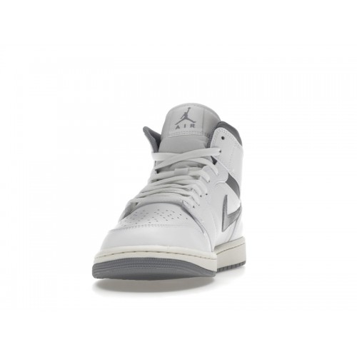 Кроссы Air Jordan 1 Mid Neutral Grey - мужская сетка размеров