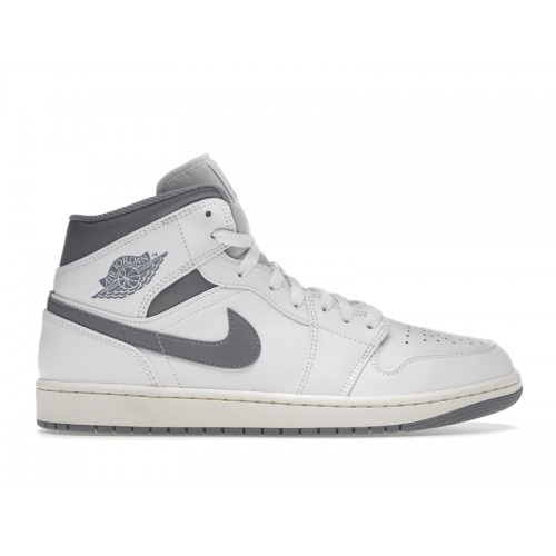 Кроссы Air Jordan 1 Mid Neutral Grey - мужская сетка размеров