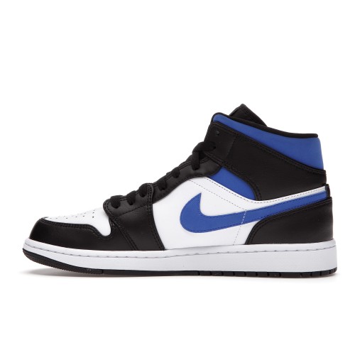 Кроссы Jordan 1 Mid White Black Racer Blue - мужская сетка размеров