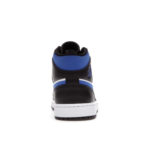 Кроссы Jordan 1 Mid White Black Racer Blue - мужская сетка размеров