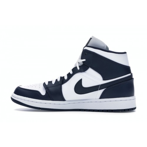 Кроссы Jordan 1 Mid White Metallic Gold Obsidian - мужская сетка размеров