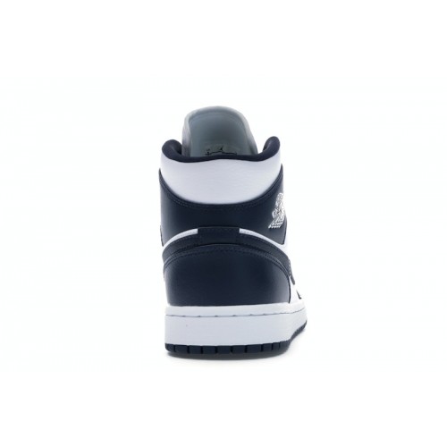 Кроссы Jordan 1 Mid White Metallic Gold Obsidian - мужская сетка размеров