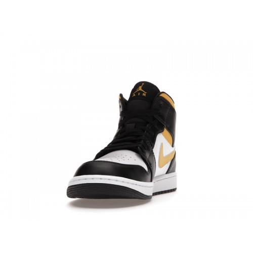Кроссы Jordan 1 Mid White Pollen Black - мужская сетка размеров