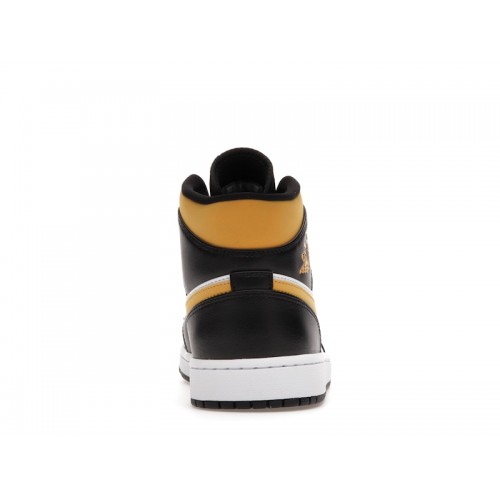 Кроссы Jordan 1 Mid White Pollen Black - мужская сетка размеров