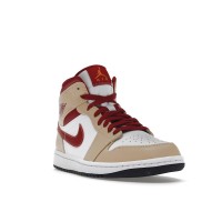 Jordan 1 Mid Light Curry Cardinal