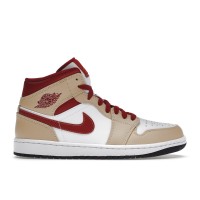 Кроссовки Jordan 1 Mid Light Curry Cardinal