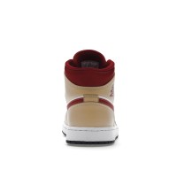 Jordan 1 Mid Light Curry Cardinal