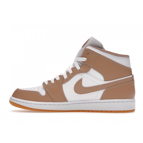 Кроссы Jordan 1 Mid Tan Gum - мужская сетка размеров