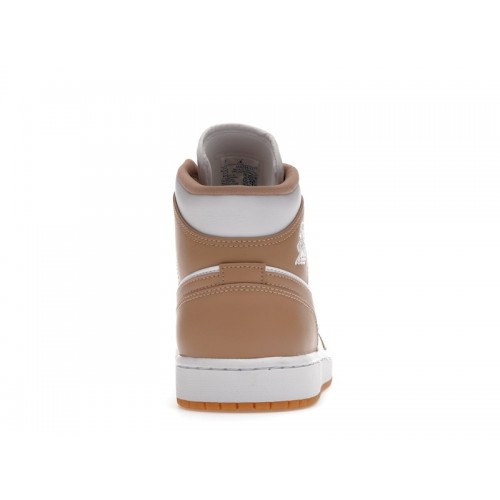 Кроссы Jordan 1 Mid Tan Gum - мужская сетка размеров