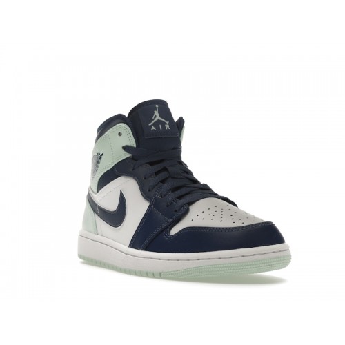 Кроссы Jordan 1 Mid Mystic Navy Mint Foam - мужская сетка размеров