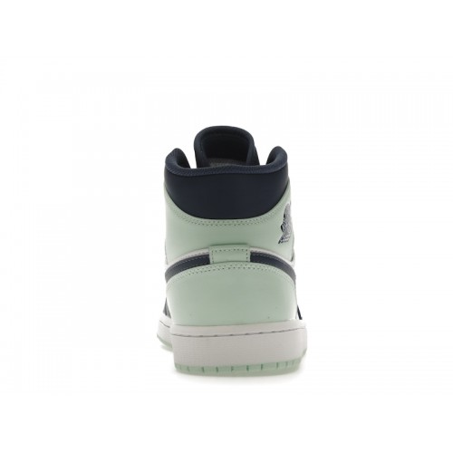 Кроссы Jordan 1 Mid Mystic Navy Mint Foam - мужская сетка размеров