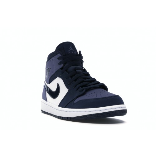 Кроссы Jordan 1 Mid Obsidian Sanded Purple - мужская сетка размеров