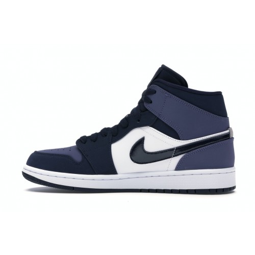 Кроссы Jordan 1 Mid Obsidian Sanded Purple - мужская сетка размеров