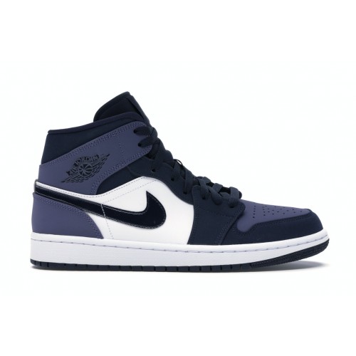 Кроссы Jordan 1 Mid Obsidian Sanded Purple - мужская сетка размеров